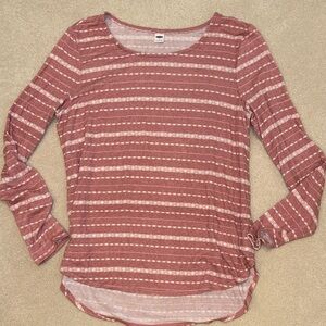 Old Navy Mauve Striped Long Sleeve Top
